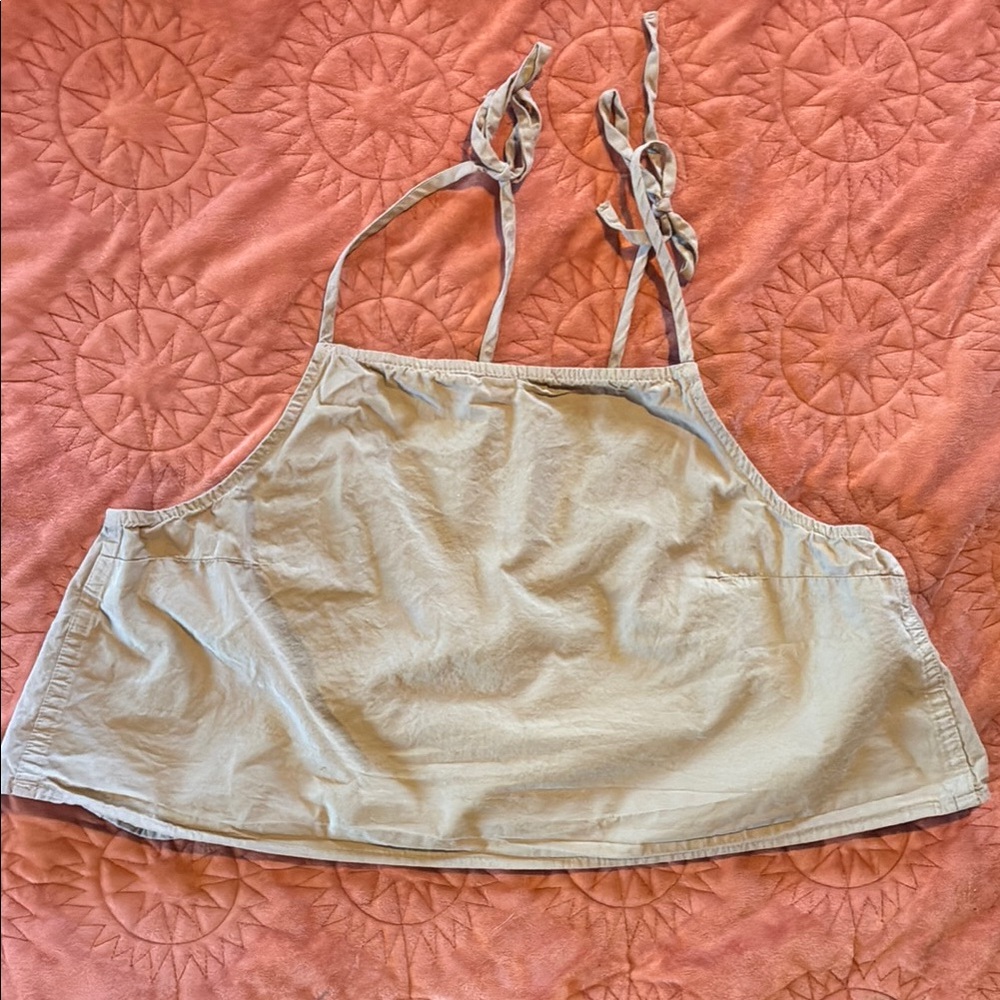 ARQ Taupe Lucy Tie Strap Crop Tank Small